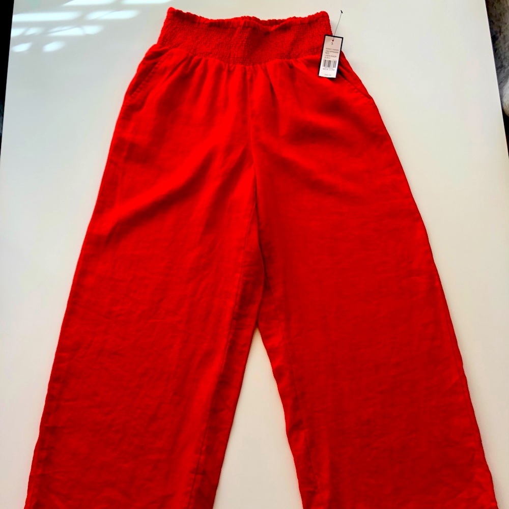 NWT Crown & Ivy Linen Wide Leg Pants. Small.
